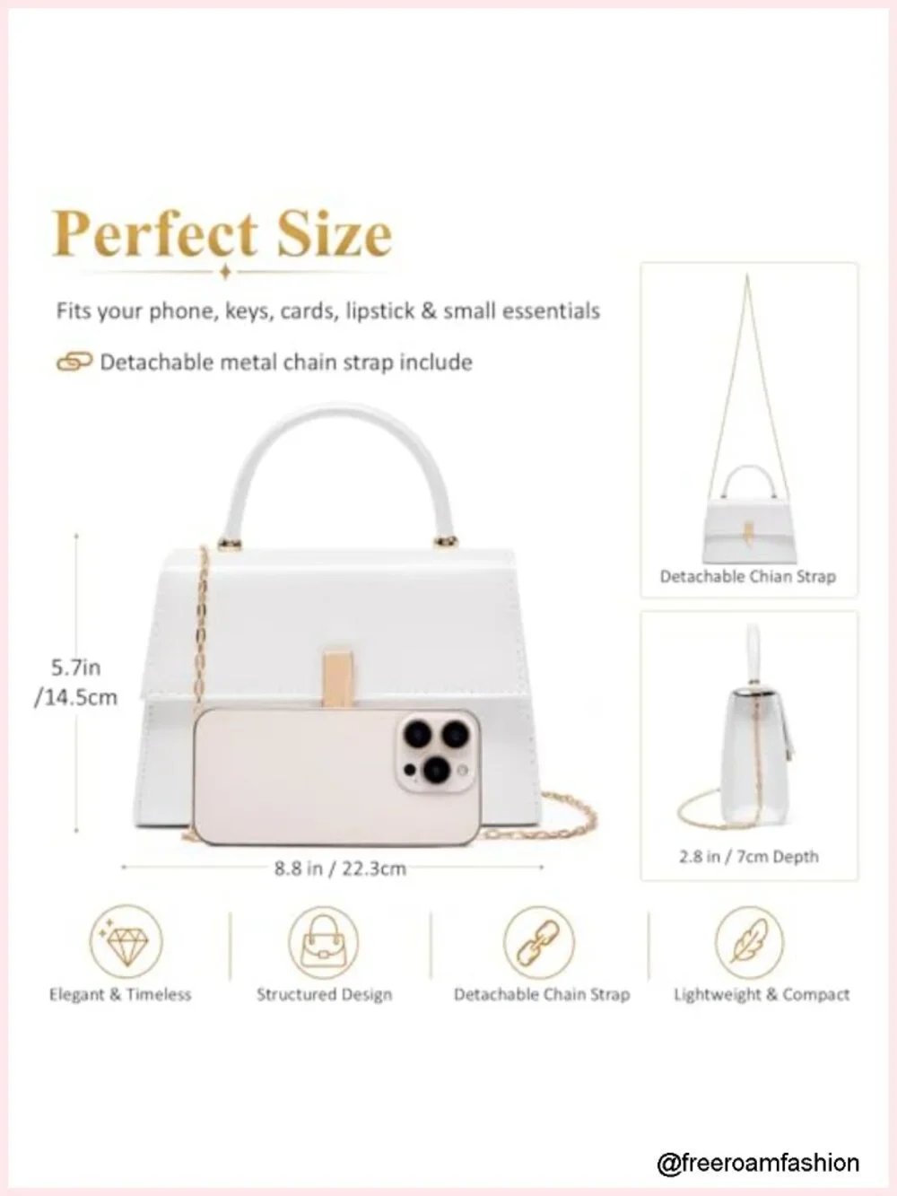 Evening Handbag PU Leather Top Handle Clutch Purse with Gold Metal Clasp Party